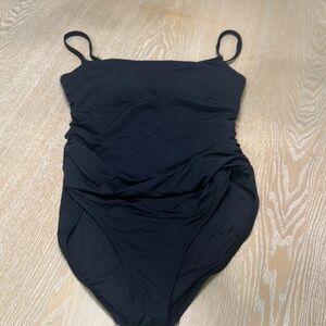 La Blanca Black One-Piece Swimsuit with Spaghetti Straps